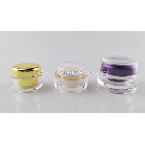 Empty Black Round Acrylic Plastic Cosmetic Cream Jars